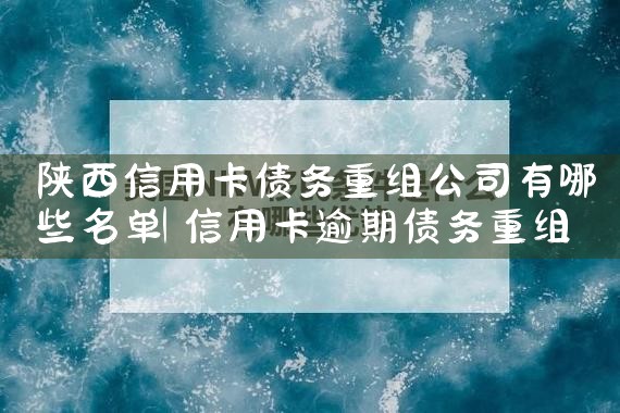 陕西信用卡债务重组公司有哪些名单