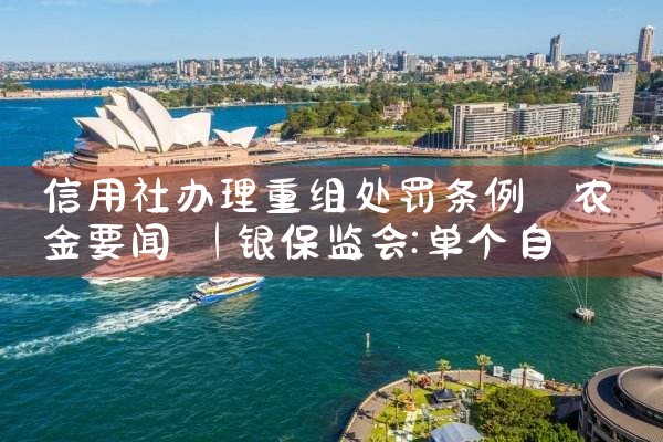 信用社办理重组处罚条例