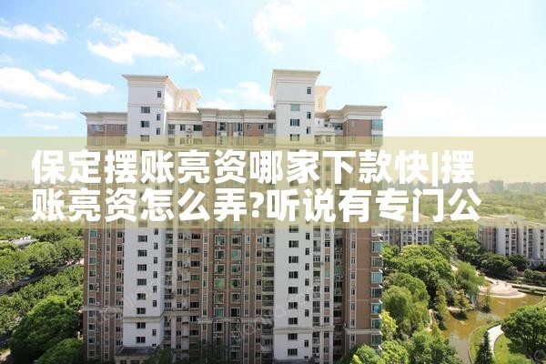 保定摆账亮资哪家下款快
